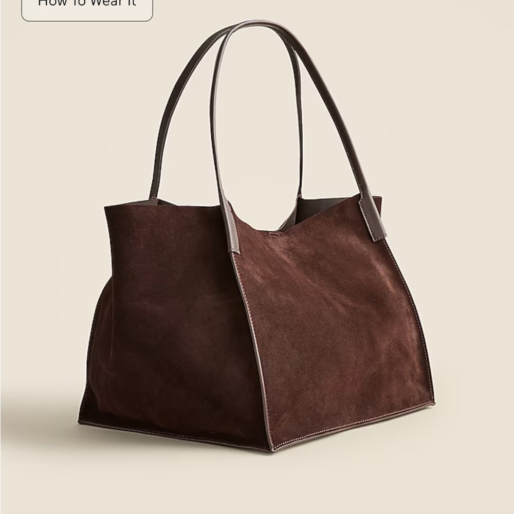 NWT J Crew Unstructured Large Berkeley Tote in Suede